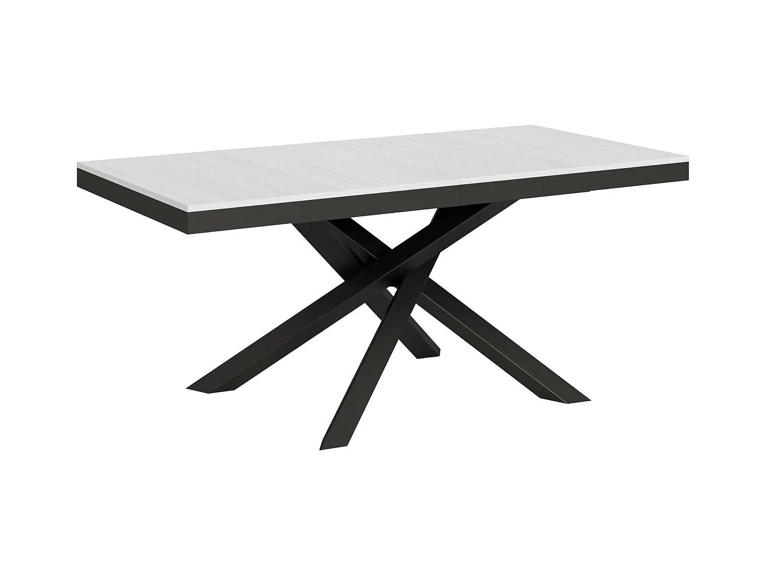 Table extensible 90x180/440 cm Volantis Evolution Frêne Blanc cadre Anthracite