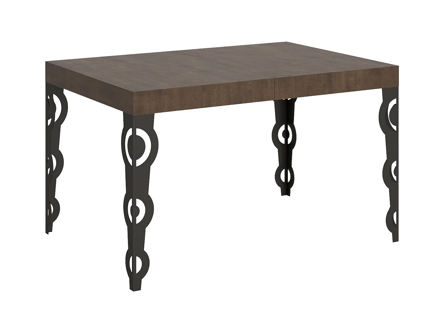 Table extensible 90x130/390 cm Karamay Noyer cadre Anthracite