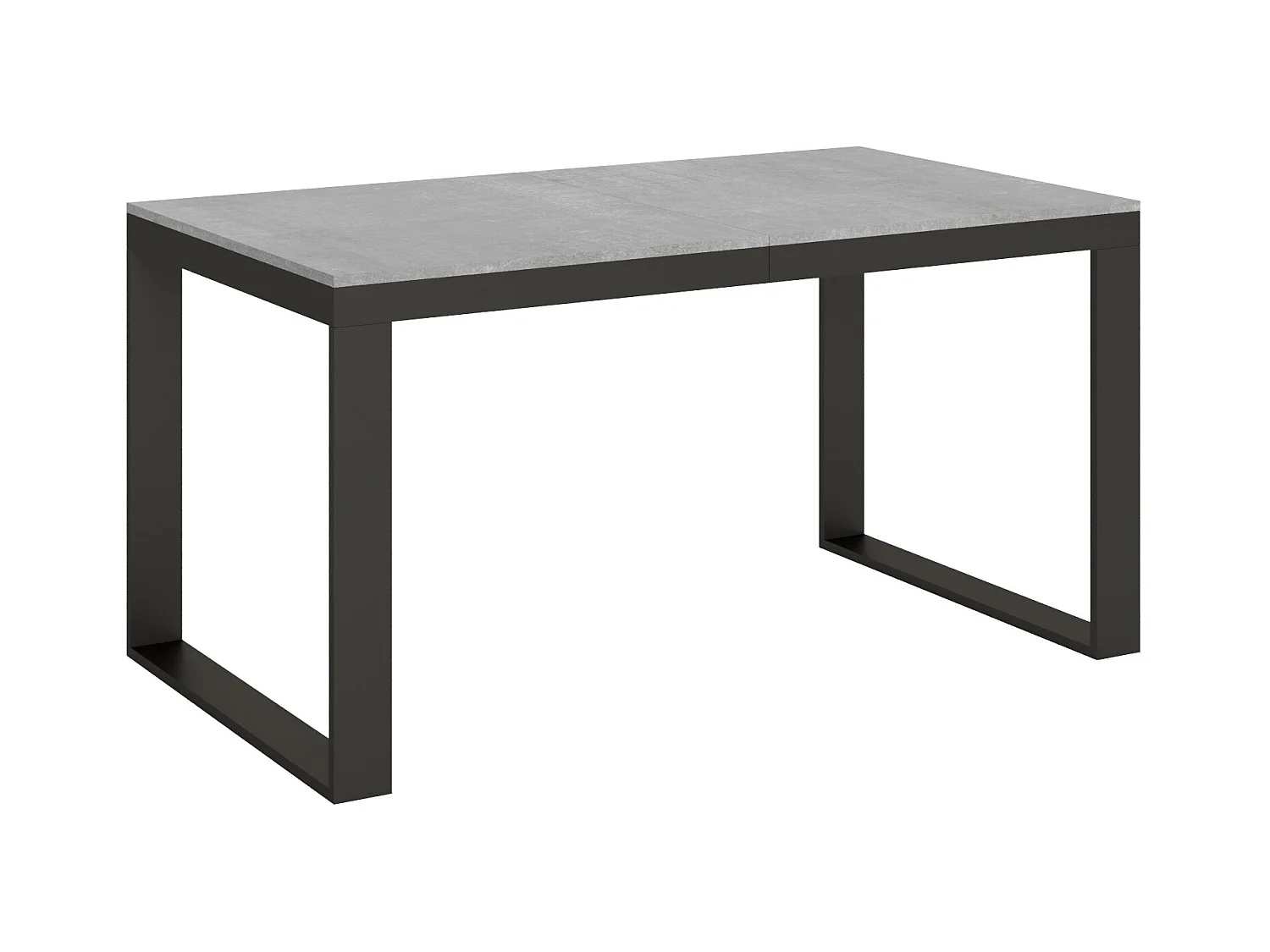 Table extensible 90x160/264 cm Tecno Evolution Gris Béton cadre Anthracite