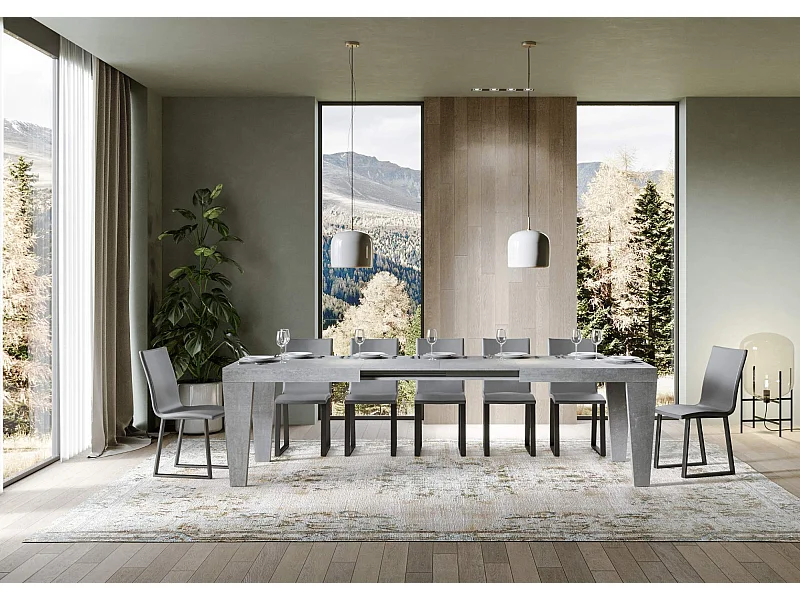 Uitschuifbare tafel 180/440x90 cm Spimbo cement