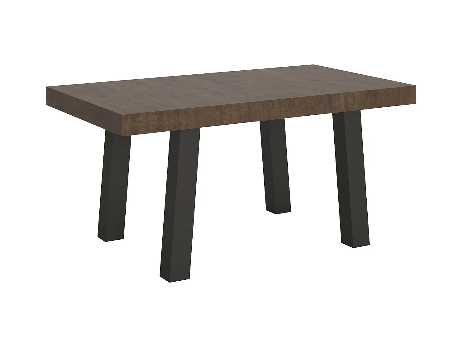 Table extensible 90x160/264 cm Bridge Noyer cadre Anthracite