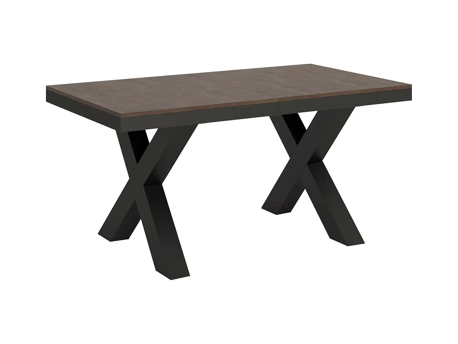 Table extensible 90x160/420 cm Traffic Evolution Noyer cadre Anthracite