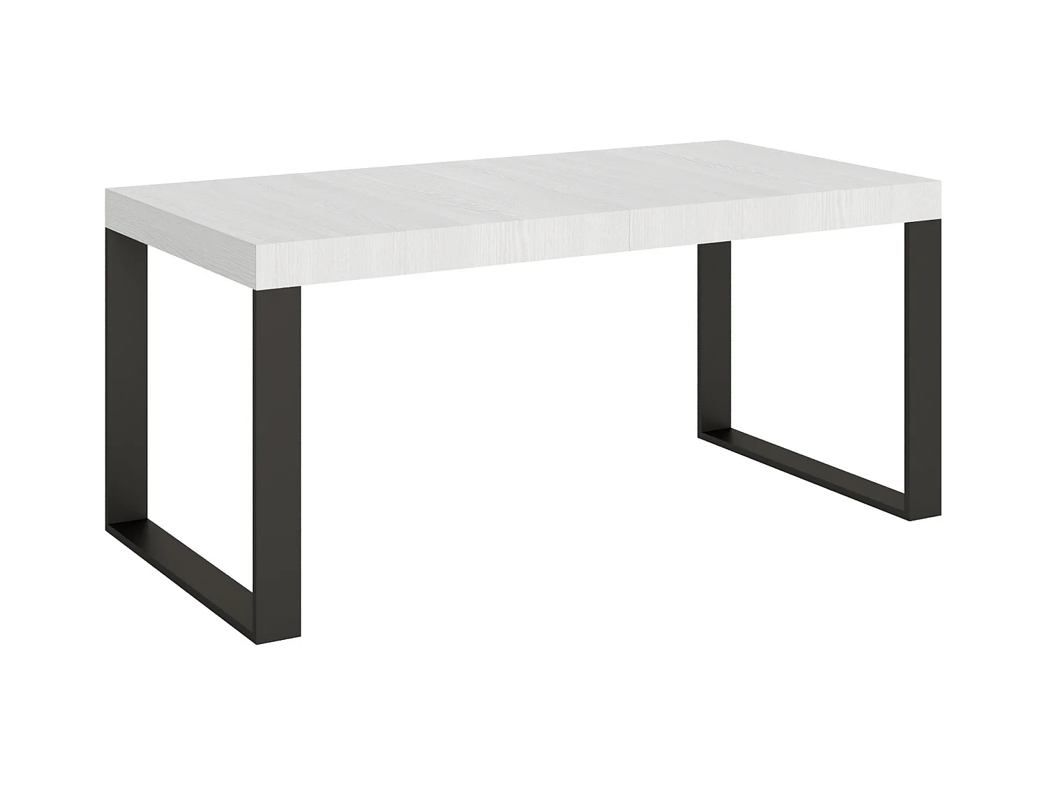 Table extensible 90x180/284 cm Tecno Frêne Blanc cadre Anthracite