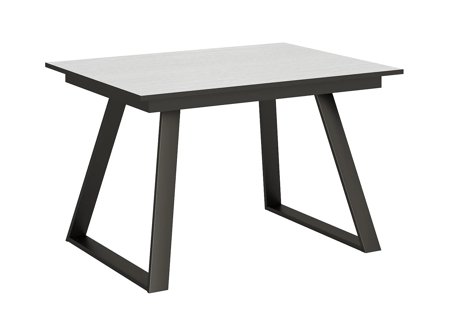Table extensible 90x120/180 cm Bernadette Frêne Blanc cadre Anthracite