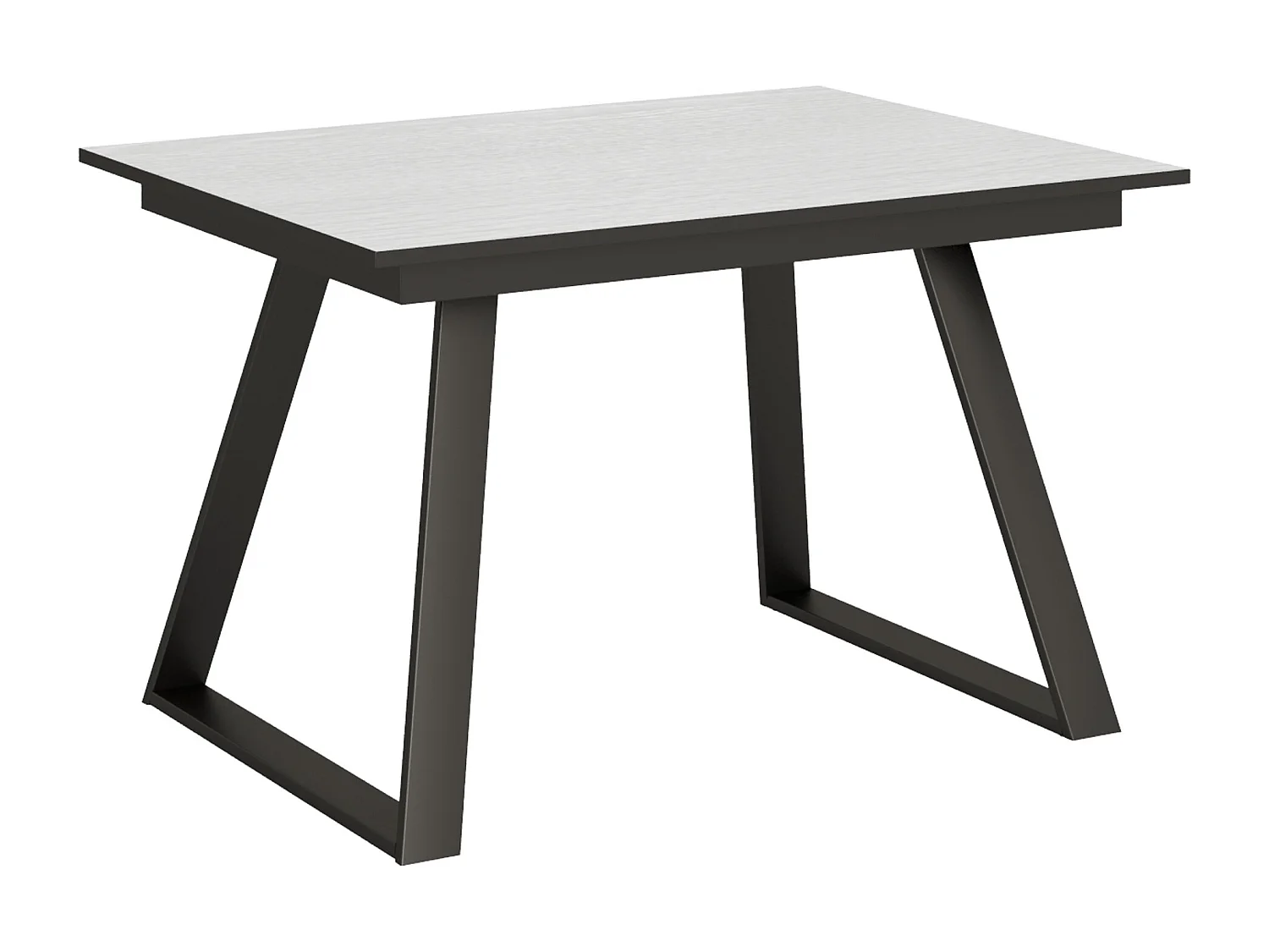 Table extensible 90x120/180 cm Bernadette Frêne Blanc cadre Anthracite