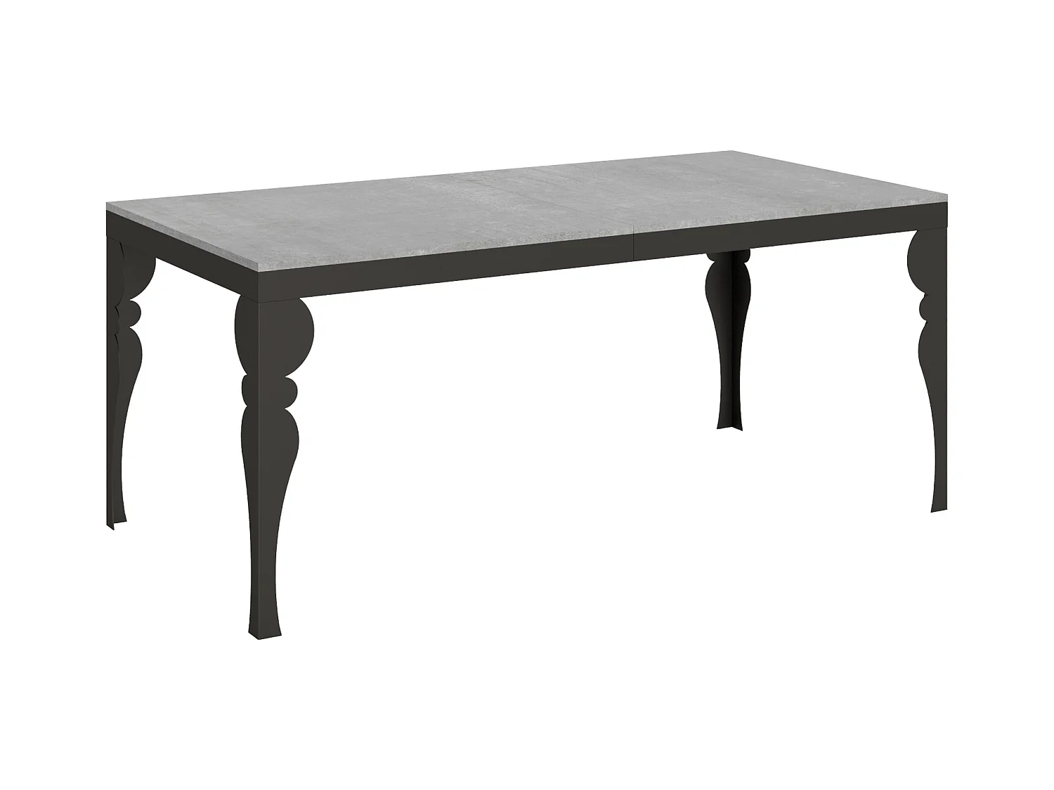 Table extensible 90x180/440 cm Paxon Evolution Gris Béton cadre Anthracite