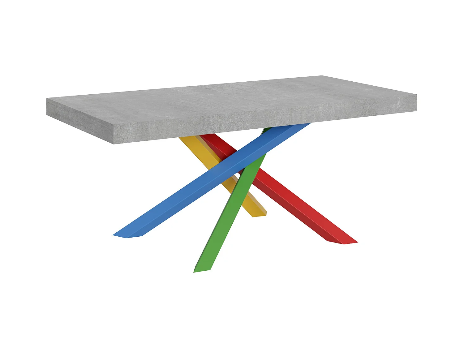 Table extensible 90x180/440 cm Volantis Gris Béton cadre 4/B