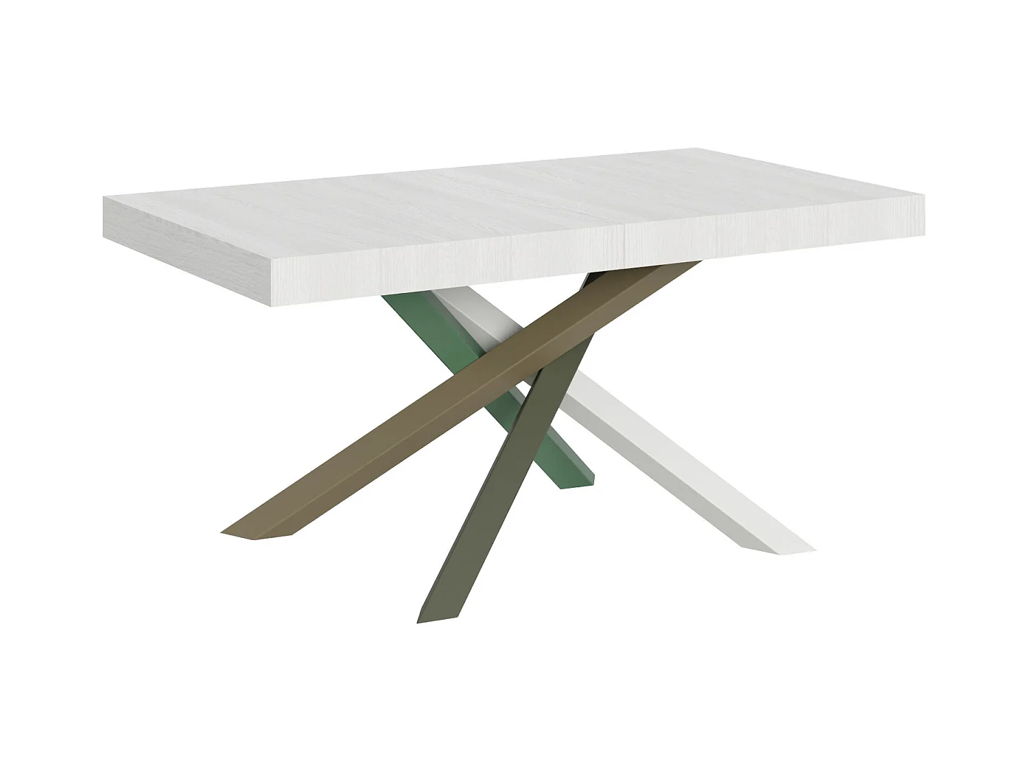 Table extensible 90x160/420 cm Volantis Frêne Blanc cadre 4/A
