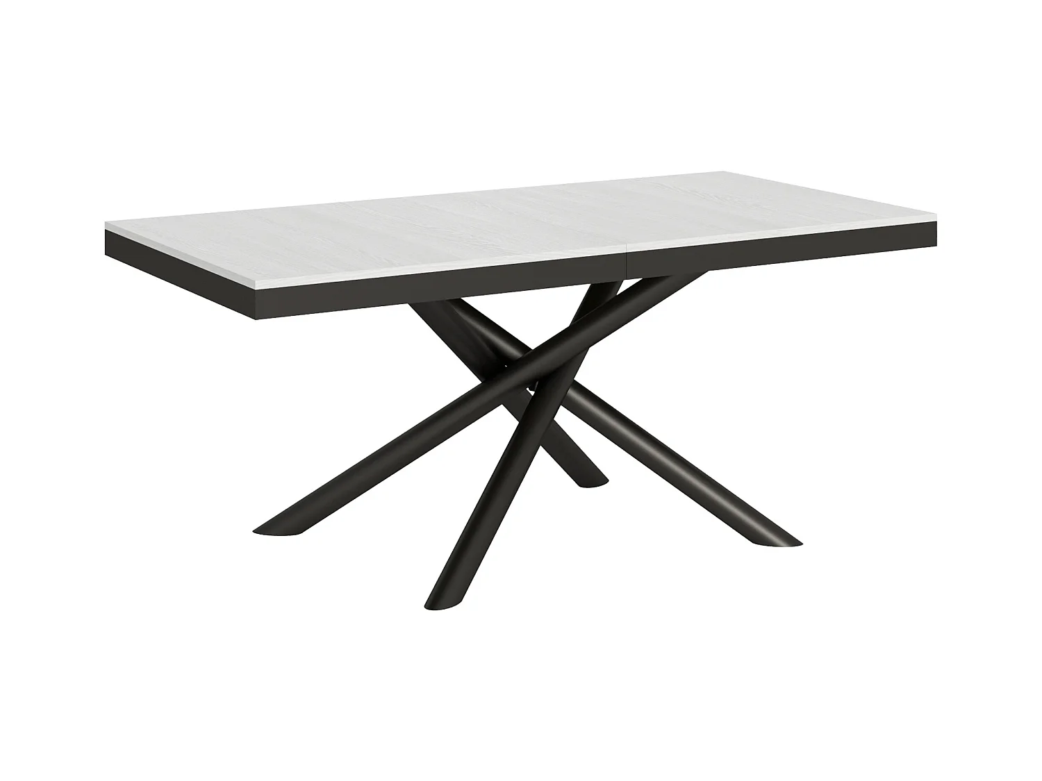 Table extensible 90x180/440 cm Famas Evolution Frêne Blanc cadre Anthracite