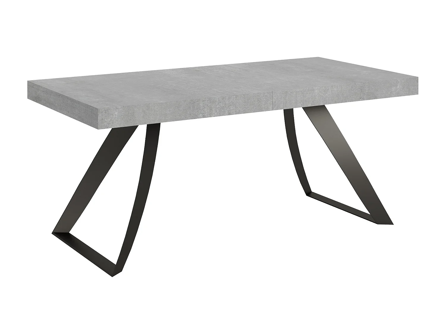 Table extensible 90x180/284 cm Proxy Gris Béton cadre Anthracite