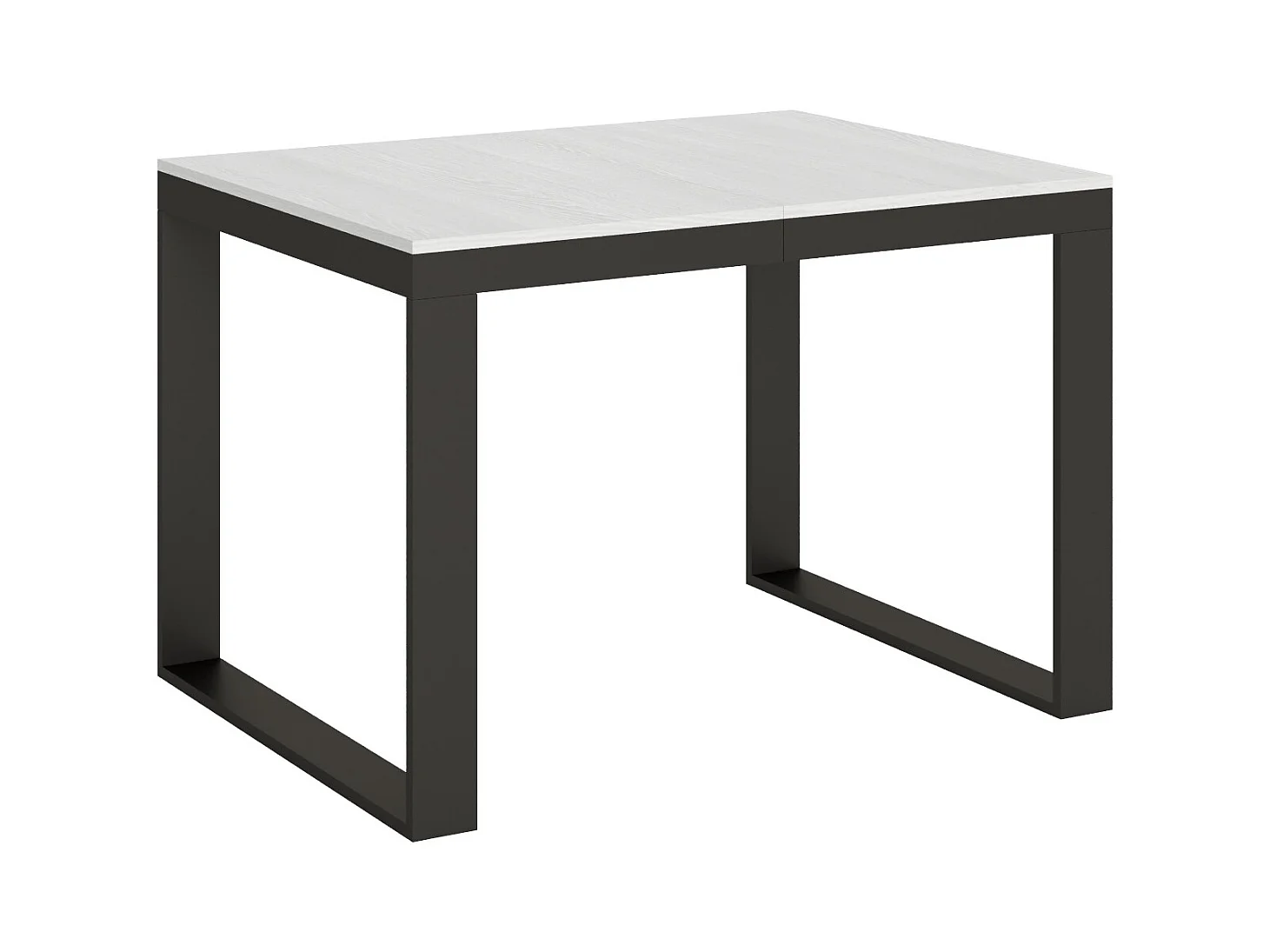 Table extensible 90x120/224 cm Tecno Evolution Frêne Blanc cadre Anthracite