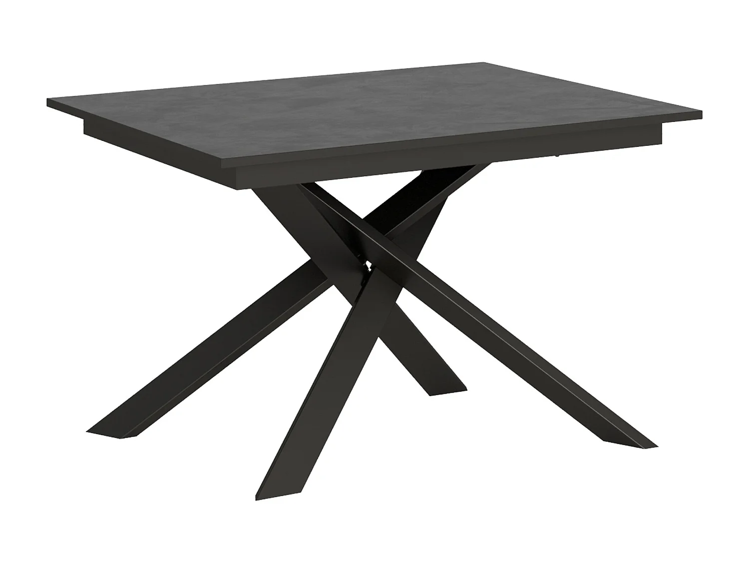 Table extensible 90x120/180 cm Ganty Anthracite Spatulé bande de chante Anthracite cadre Anthracite