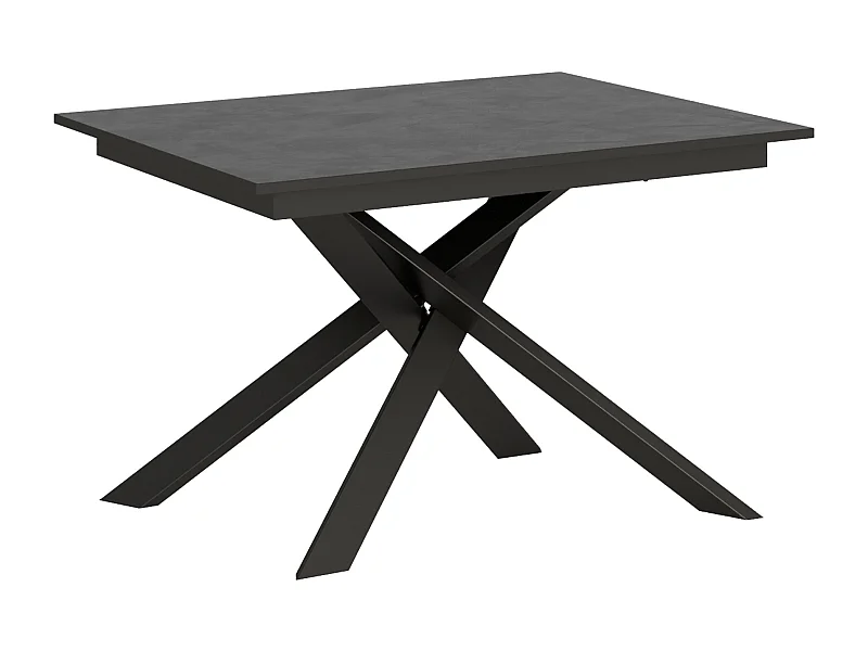 Table extensible 90x120/180 cm Ganty Anthracite Spatulé bande de chante Anthracite cadre Anthracite