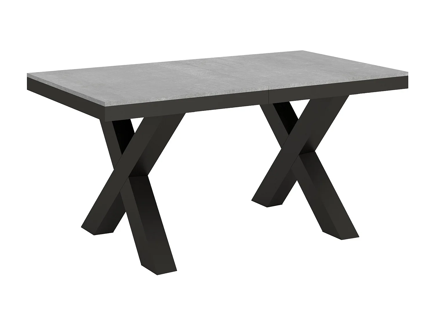 Table extensible 90x160/420 cm Traffic Evolution Gris Béton cadre Anthracite