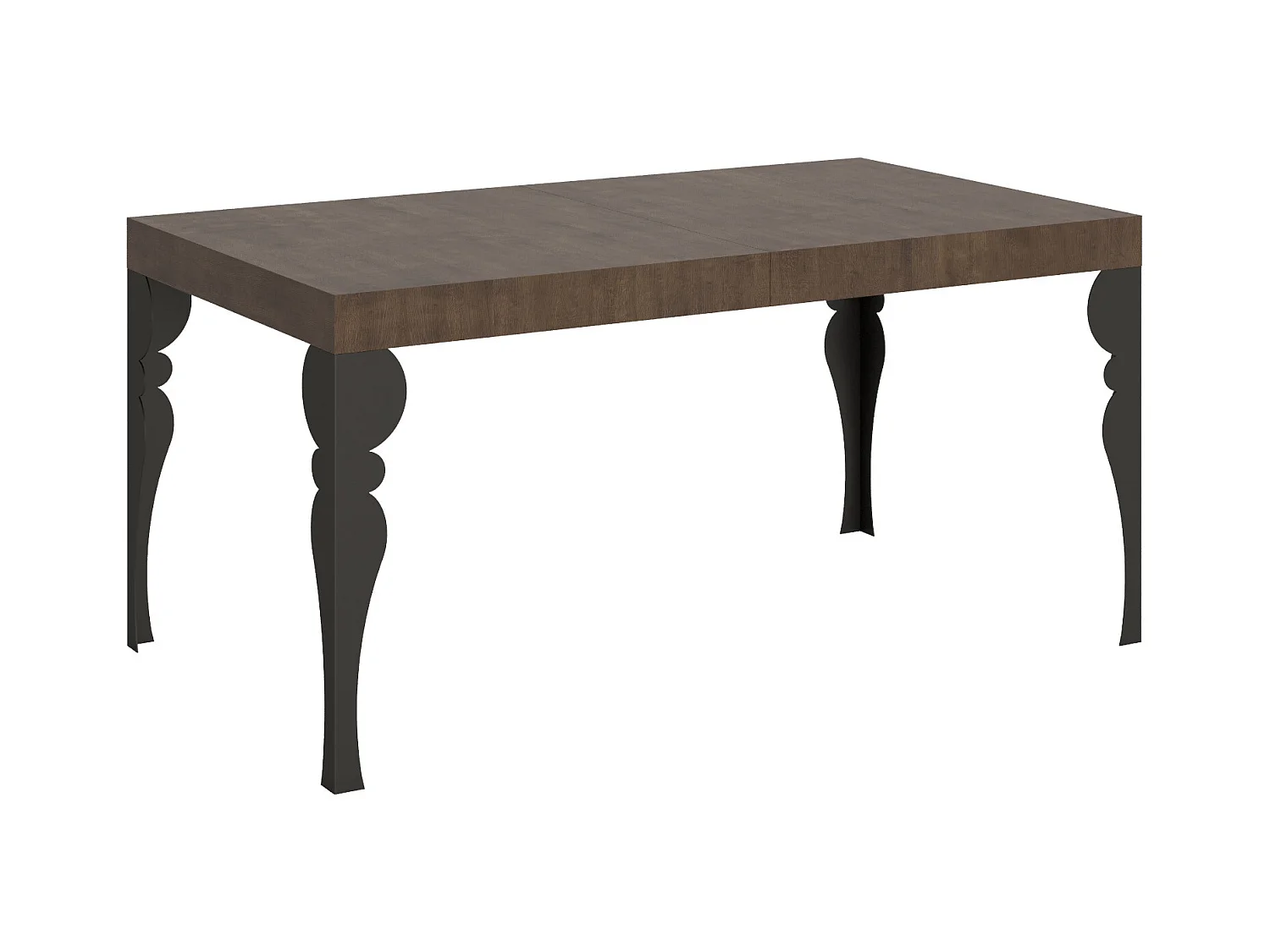 Table extensible 90x160/420 cm Paxon Noyer cadre Anthracite