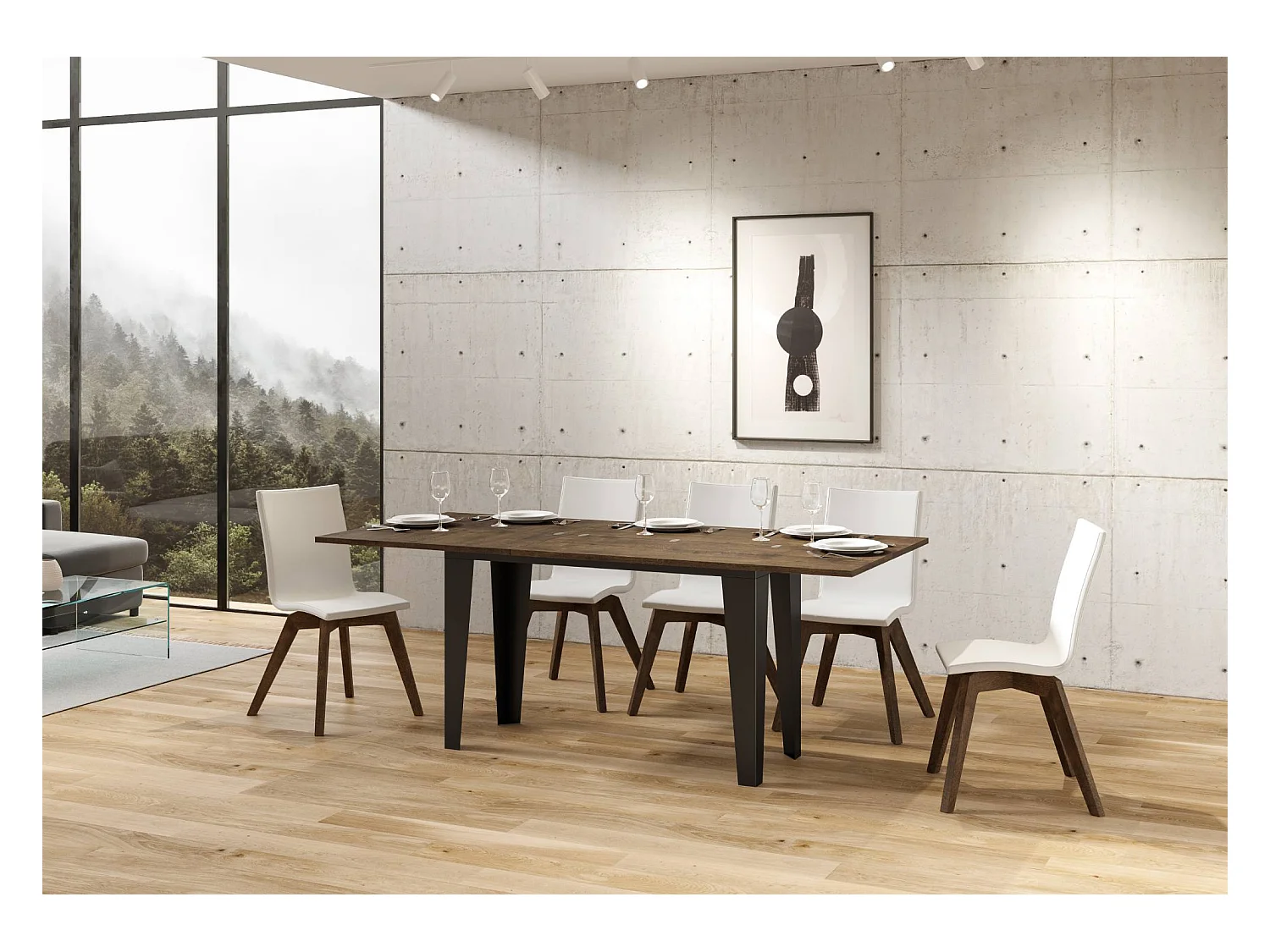 Tavolo apribile 120/200x45/90 cm Flame Double noce