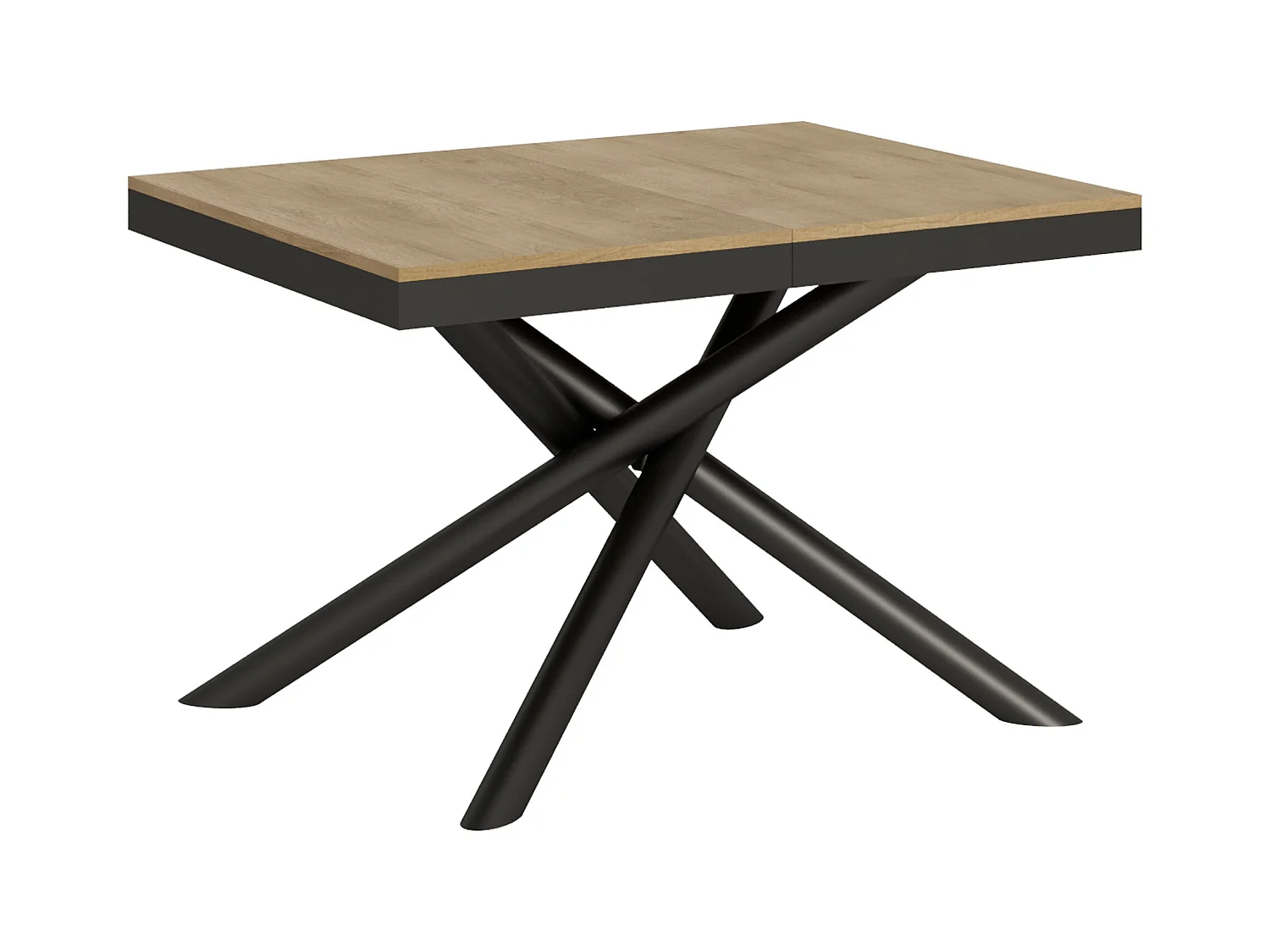 Table extensible 90x120/224 cm Famas Evolution Chêne Nature cadre Anthracite