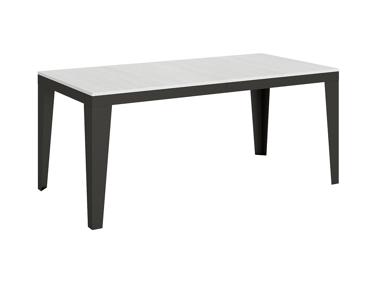 Table extensible 90x180/440 cm Flame Evolution Frêne Blanc cadre Anthracite