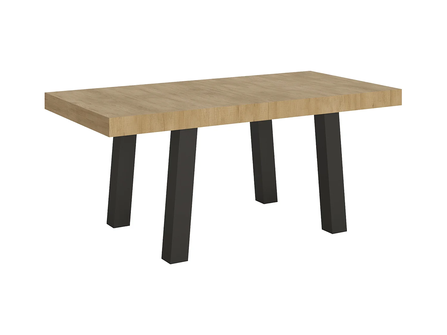 Ausziehtisch 90x180/284 cm Bridge Eiche Natur mit Eisenrahmen aus Anthrazit