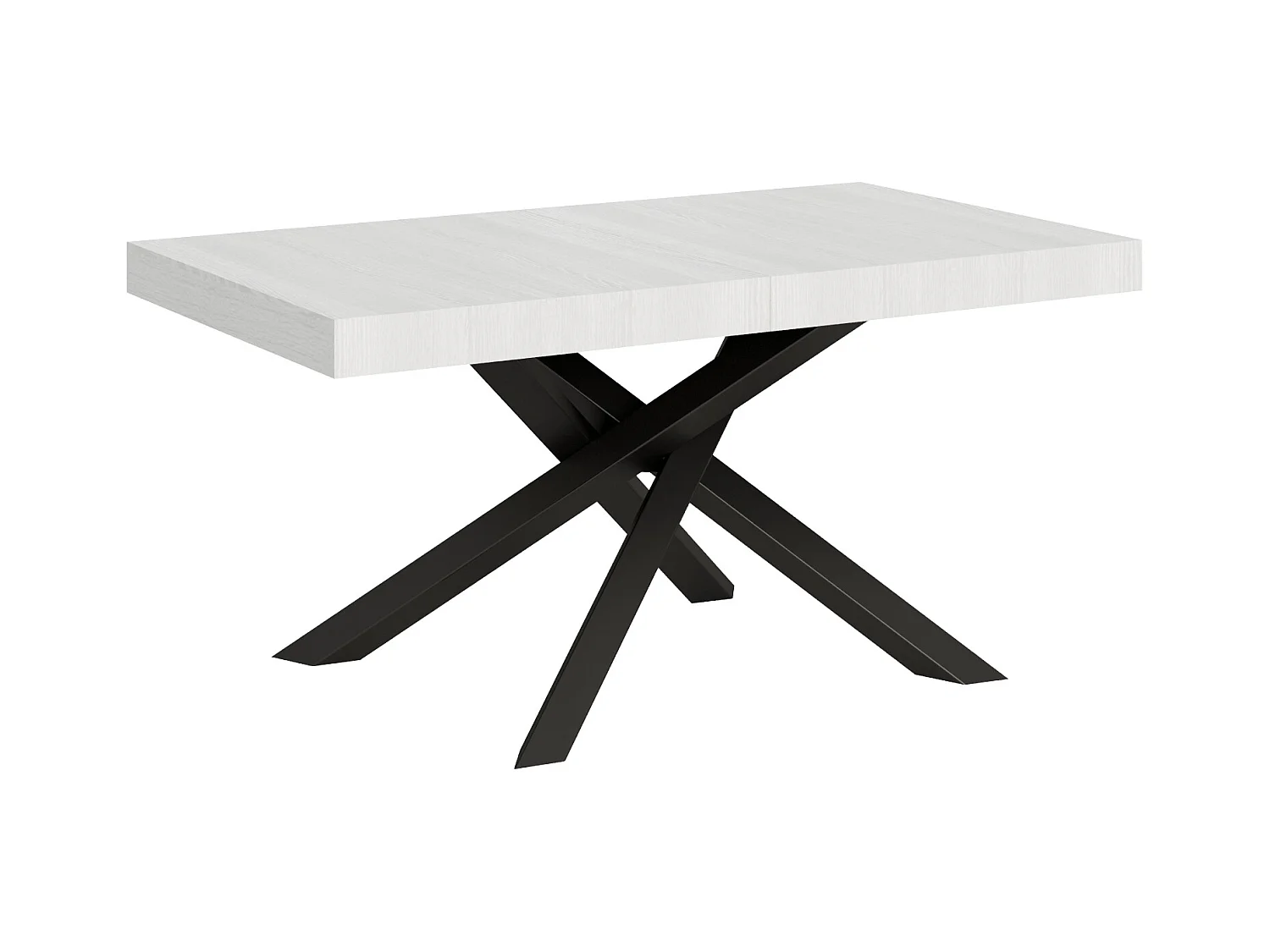 Uitschuifbare tafel 90x160/420 cm Volantis Wit Essen Antraciet frame