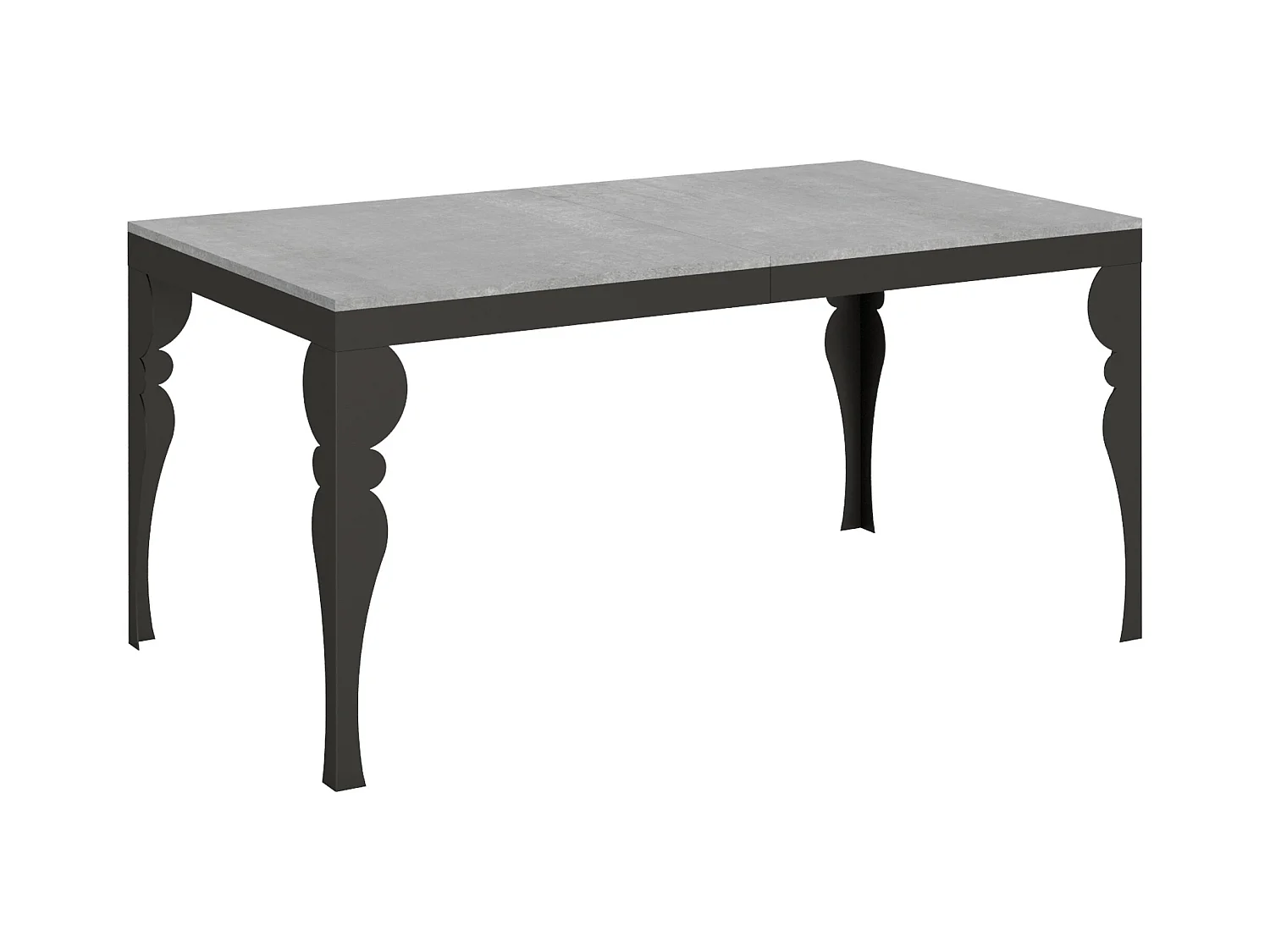 Table extensible 90x160/420 cm Paxon Evolution Gris Béton cadre Anthracite