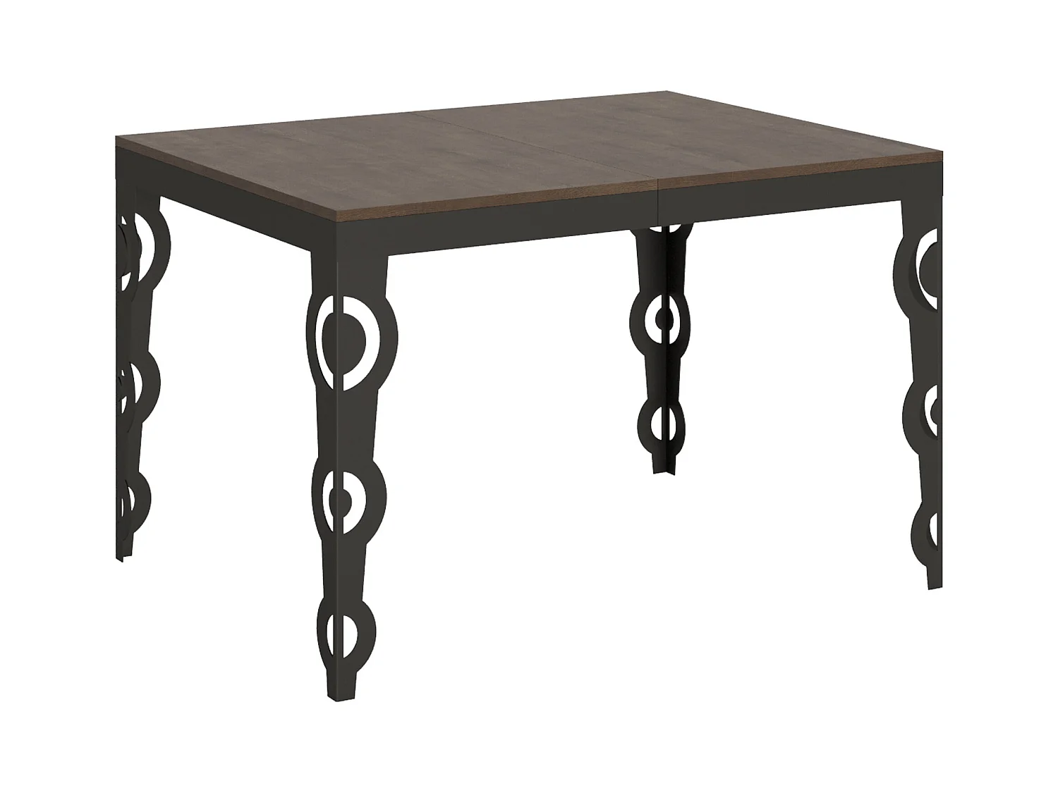 Table extensible 90x120/380 cm Karamay Evolution Noyer cadre Anthracite