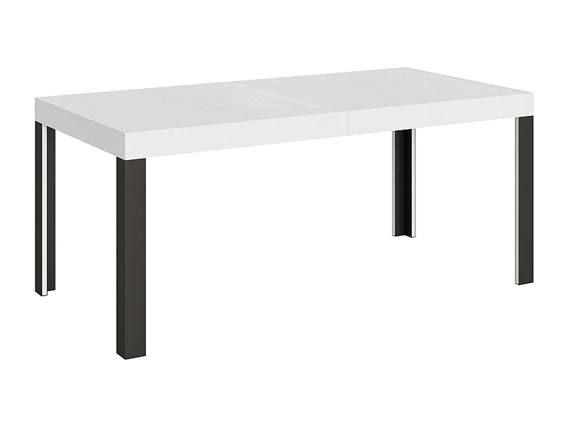 Table extensible 90x180/284 cm Linea Frêne Blanc cadre Anthracite