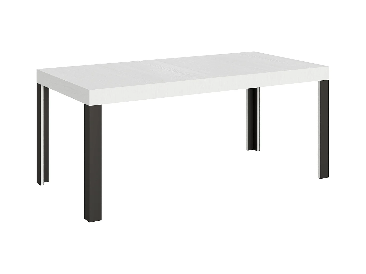 Table extensible 90x180/284 cm Linea Frêne Blanc cadre Anthracite