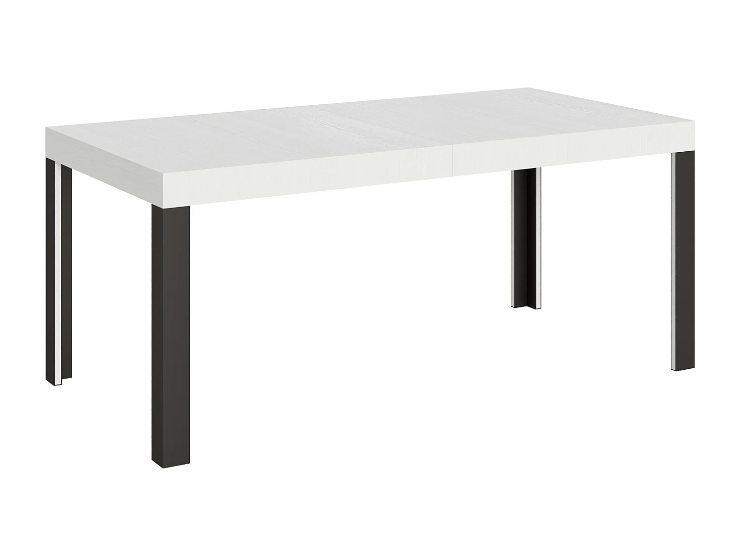 Table extensible 90x180/284 cm Linea Frêne Blanc cadre Anthracite