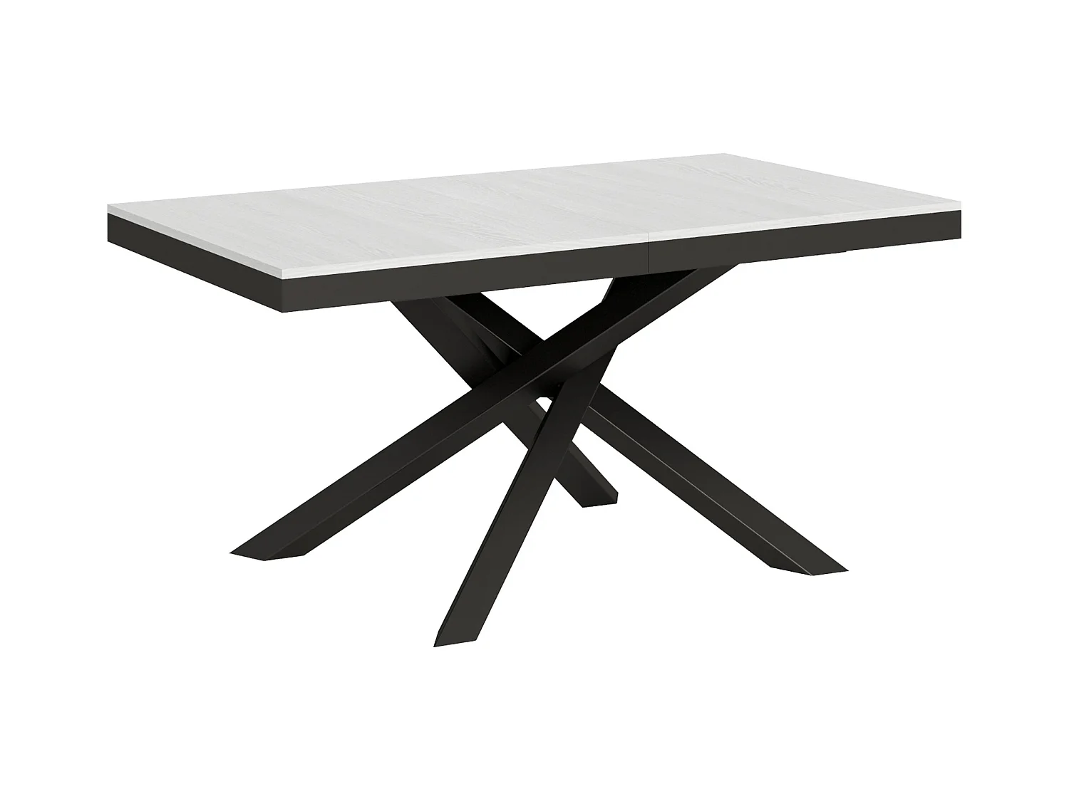 Table extensible 90x160/420 cm Volantis Evolution Frêne Blanc cadre Anthracite