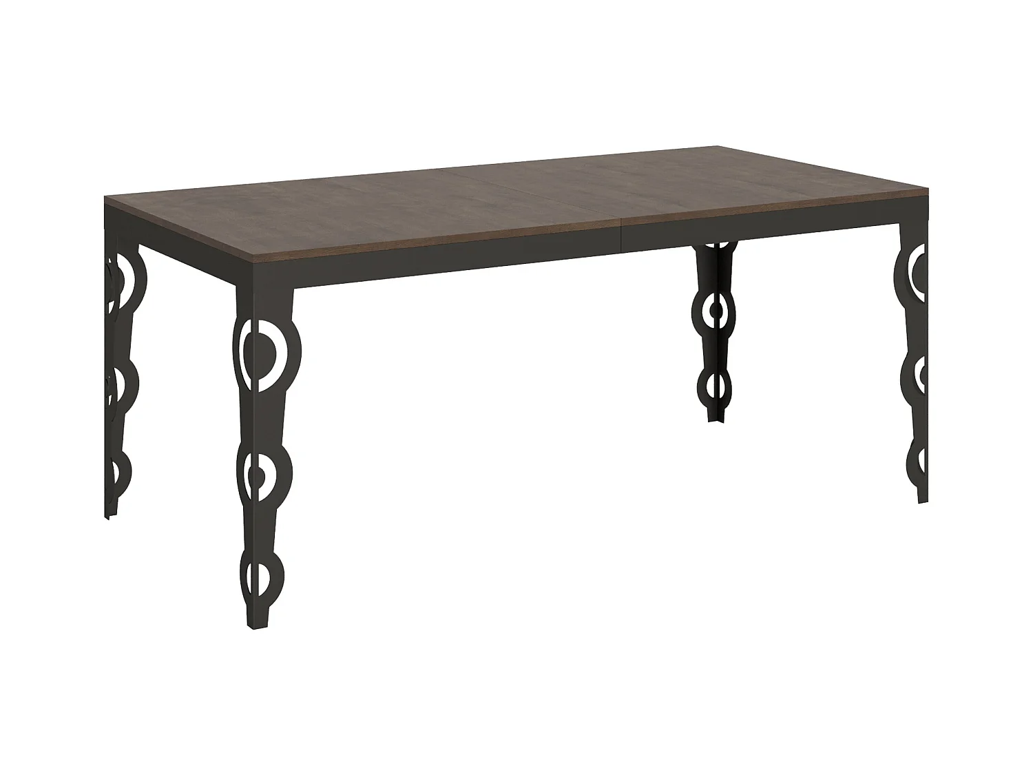 Table extensible 90x180/284 cm Karamay Evolution Noyer cadre Anthracite