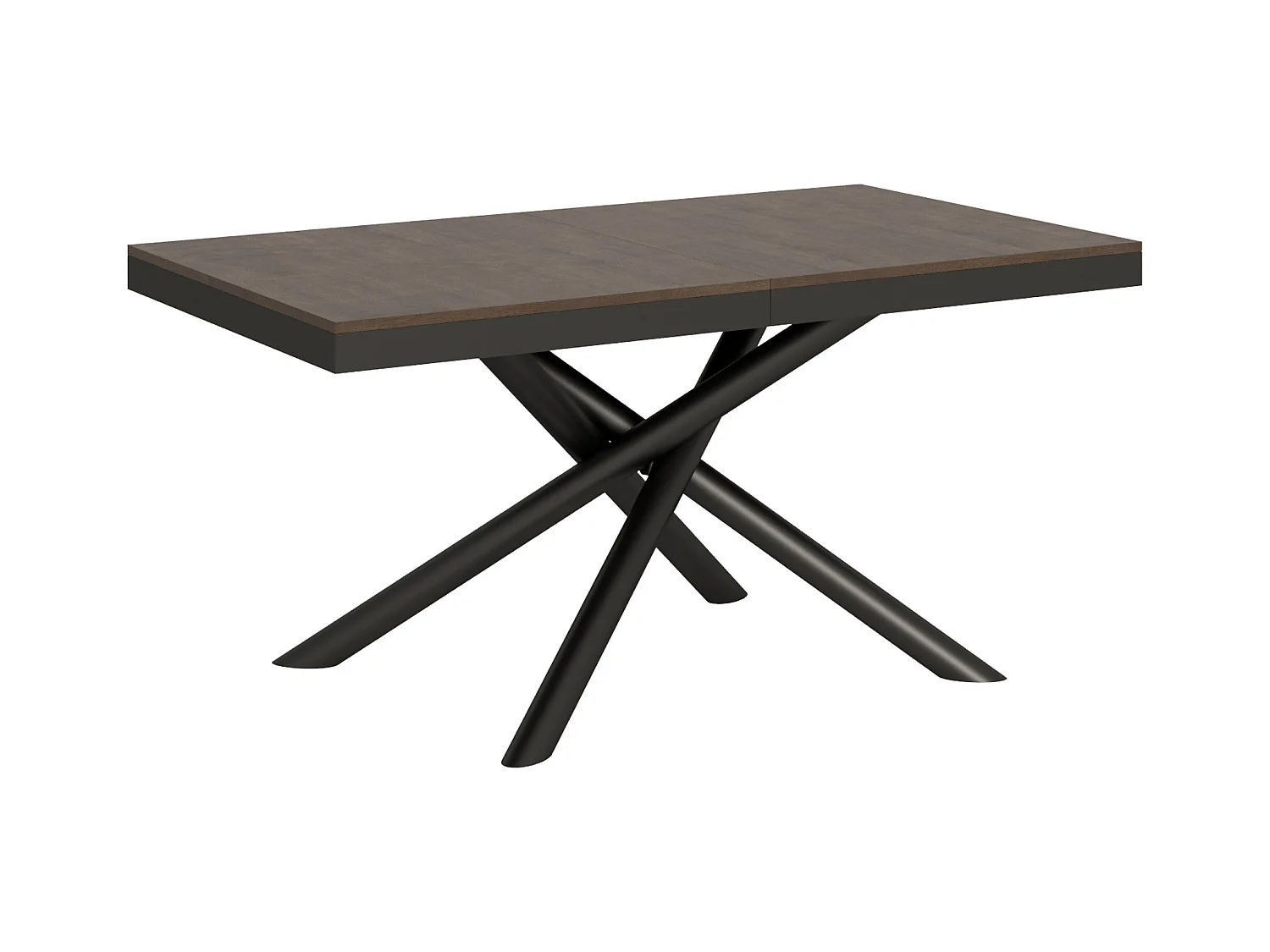 Table extensible 90x160/264 cm Famas Evolution Noyer cadre Anthracite