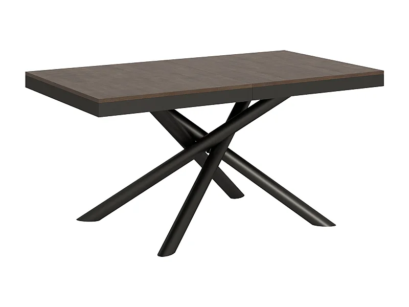 Table extensible 90x160/264 cm Famas Evolution Noyer cadre Anthracite