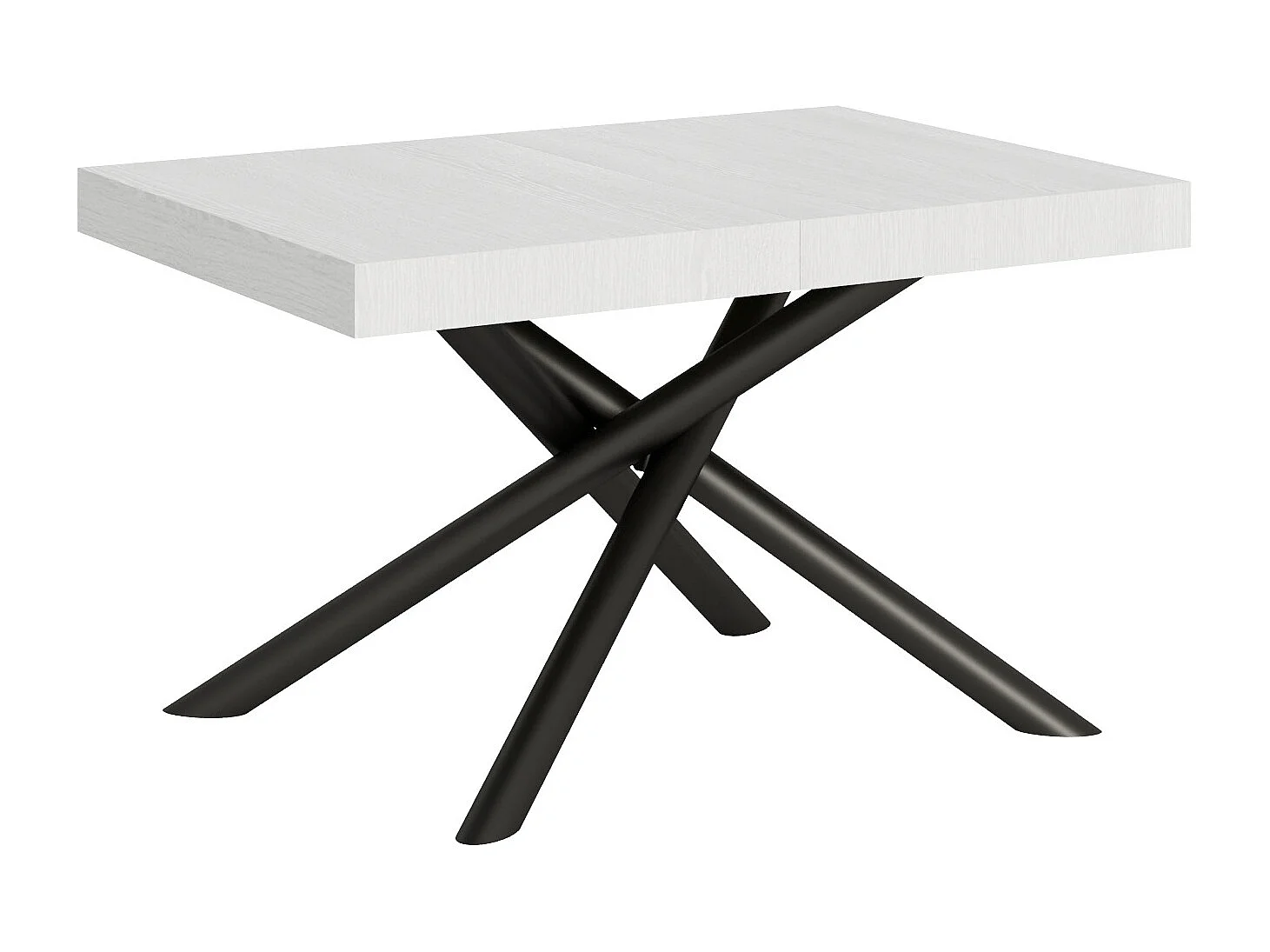 Table extensible 90x130/390 cm Famas Frêne Blanc cadre Anthracite