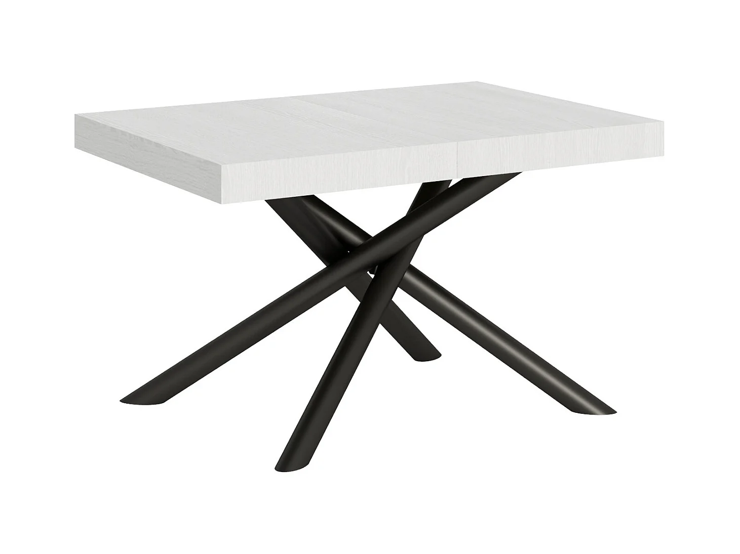 Uitschuifbare tafel 90x130/390 cm Famas eiken wit frame antraciet