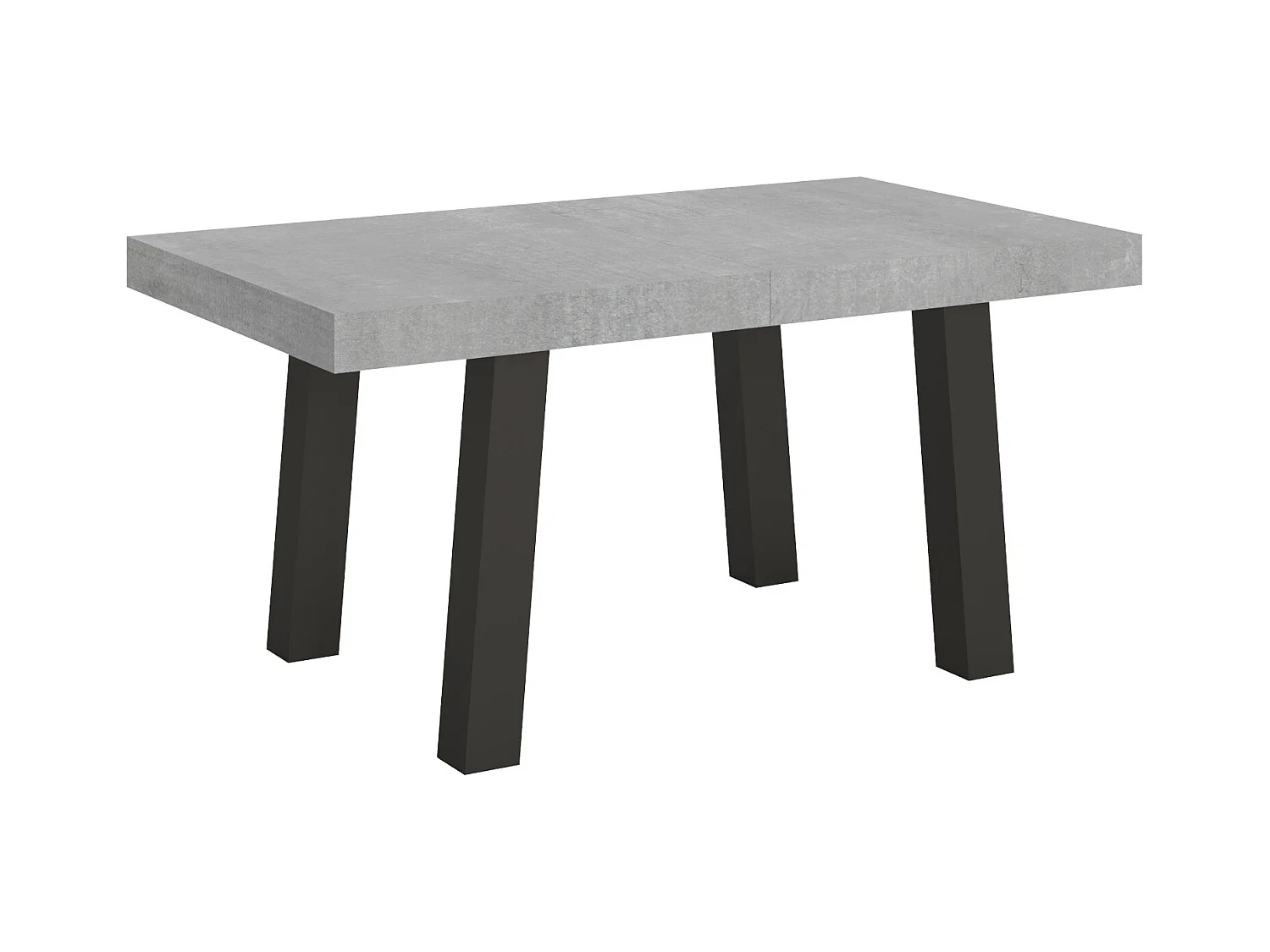 Table extensible 90x160/420 cm Bridge Gris Béton cadre Anthracite