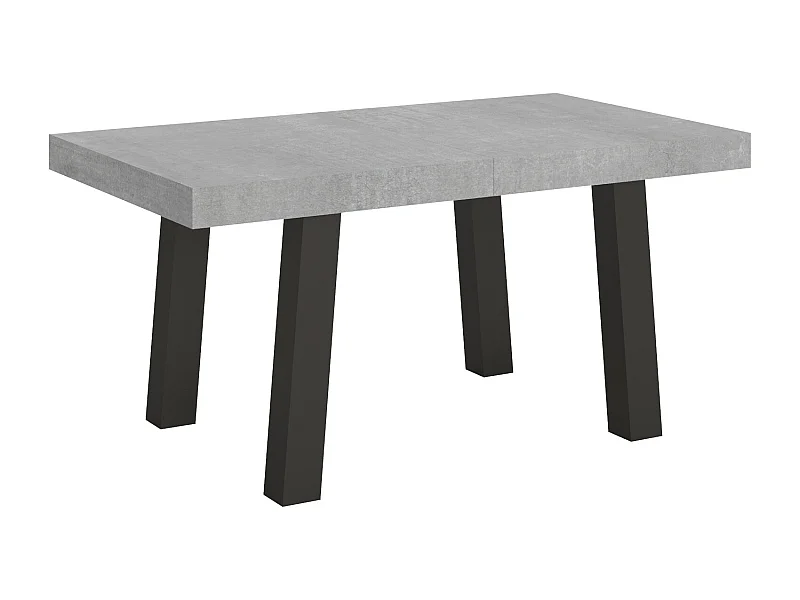 Table extensible 90x160/420 cm Bridge Gris Béton cadre Anthracite