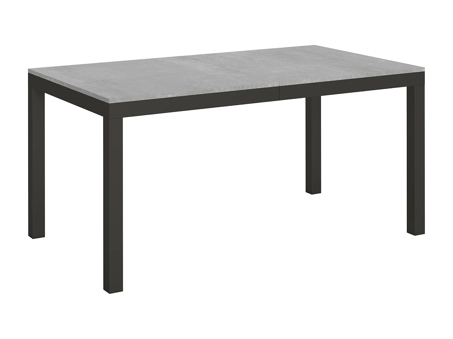 Table extensible 160/264x90 cm Everyday Evolution gris béton cadre et pieds anthracite