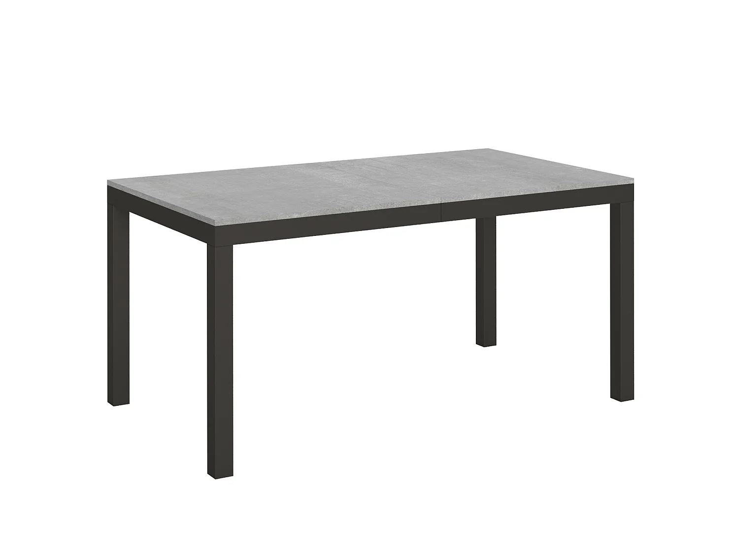 Table extensible 160/264x90 cm Everyday Evolution gris béton cadre et pieds anthracite