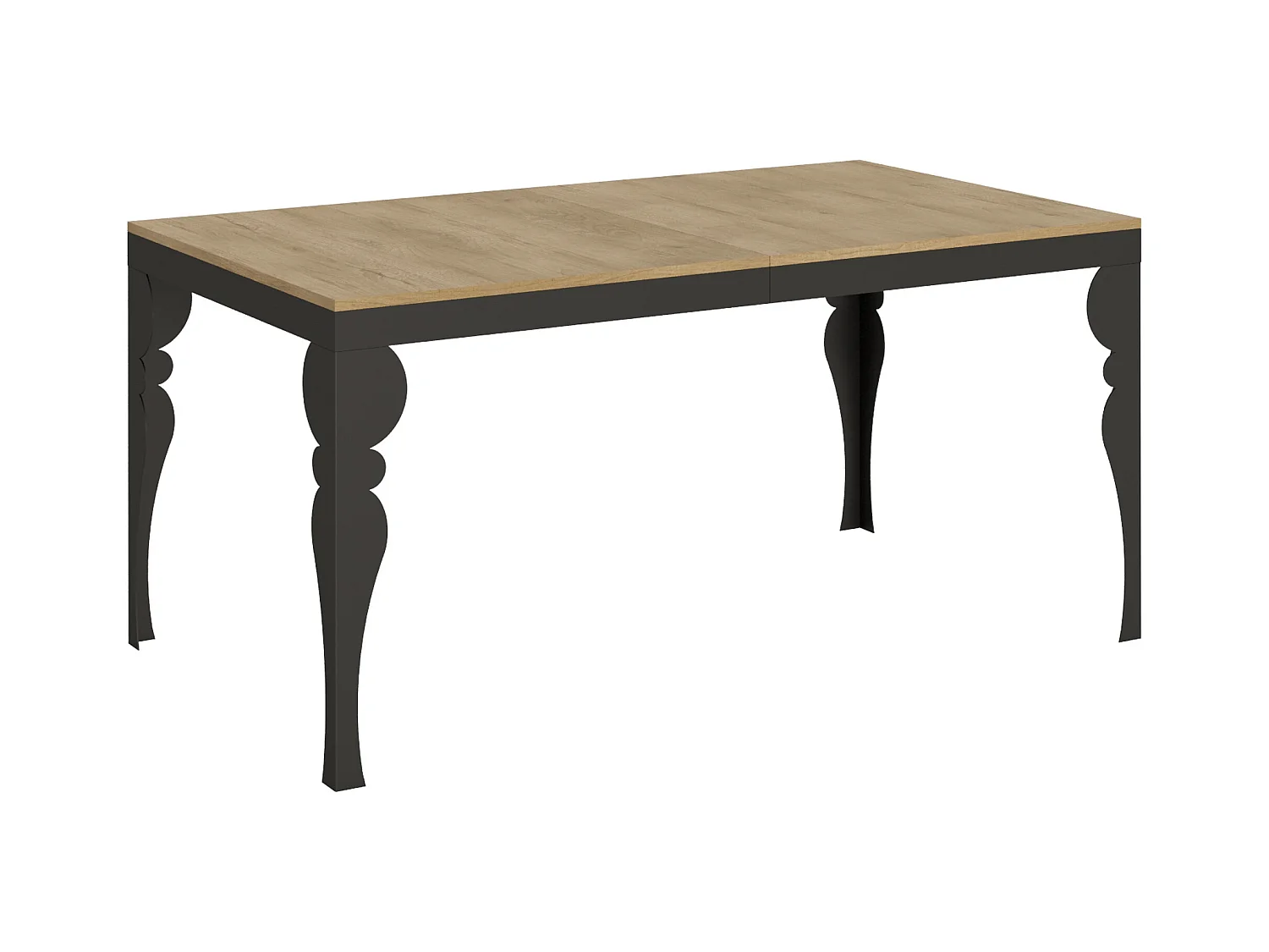 Table extensible 90x160/420 cm Paxon Evolution Chêne Nature cadre Anthracite