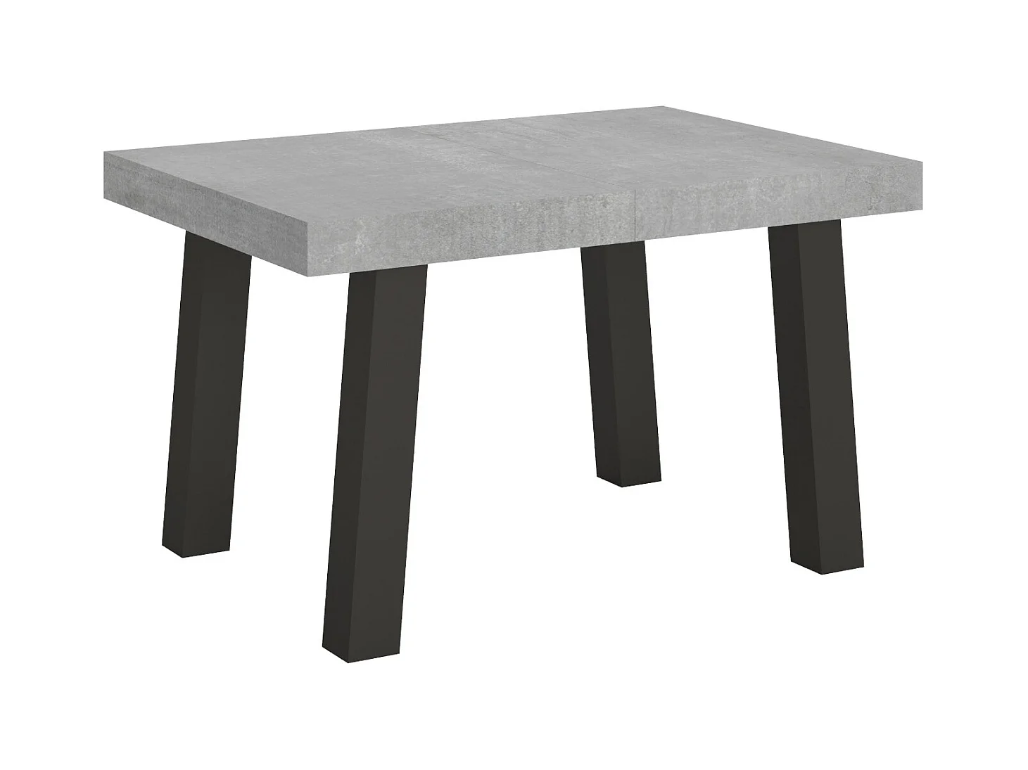 Table extensible 90x130/234 cm Bridge Gris Béton cadre Anthracite