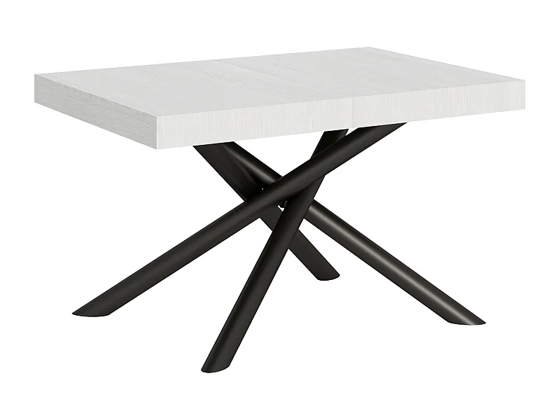 Table extensible 90x130/234 cm Famas Frêne Blanc cadre Anthracite