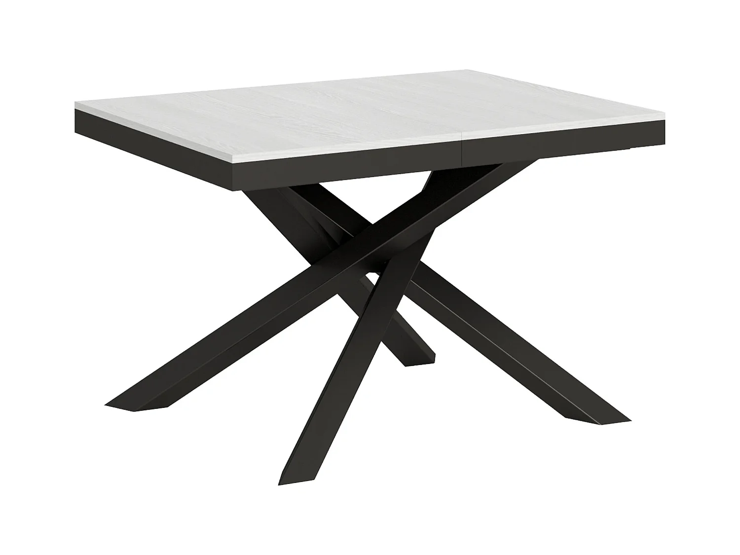 Table extensible 90x120/224 cm Volantis Evolution Frêne Blanc cadre Anthracite