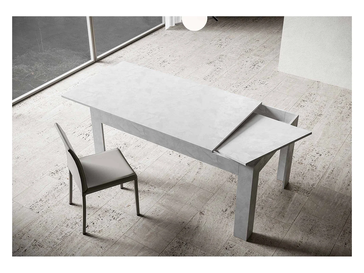 Table extensible 90x120/180 cm Bibi Blanc Spatulé