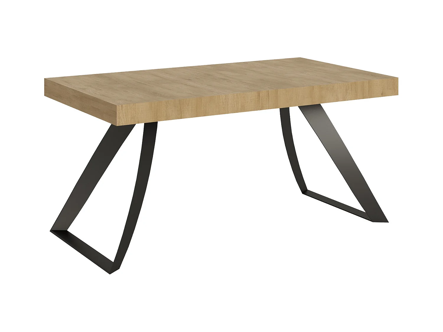 Table extensible 90x160/420 cm Proxy Chêne Nature cadre Anthracite