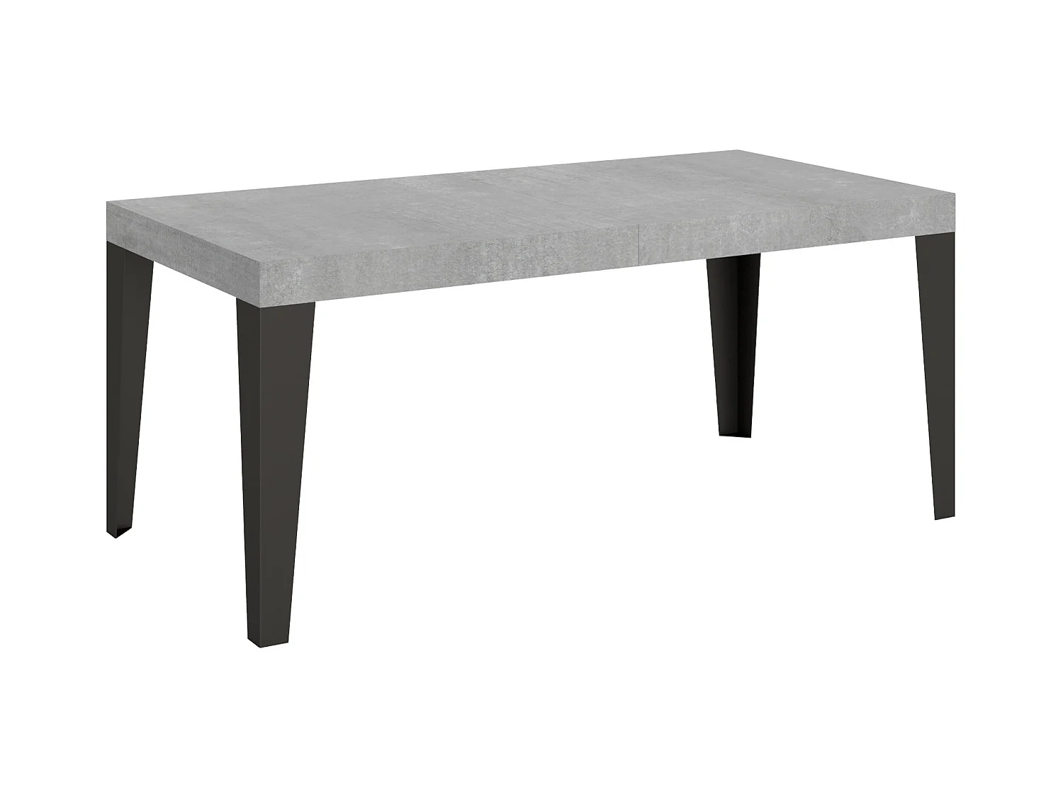 Table extensible 90x180/284 cm Flame Gris Béton cadre Anthracite