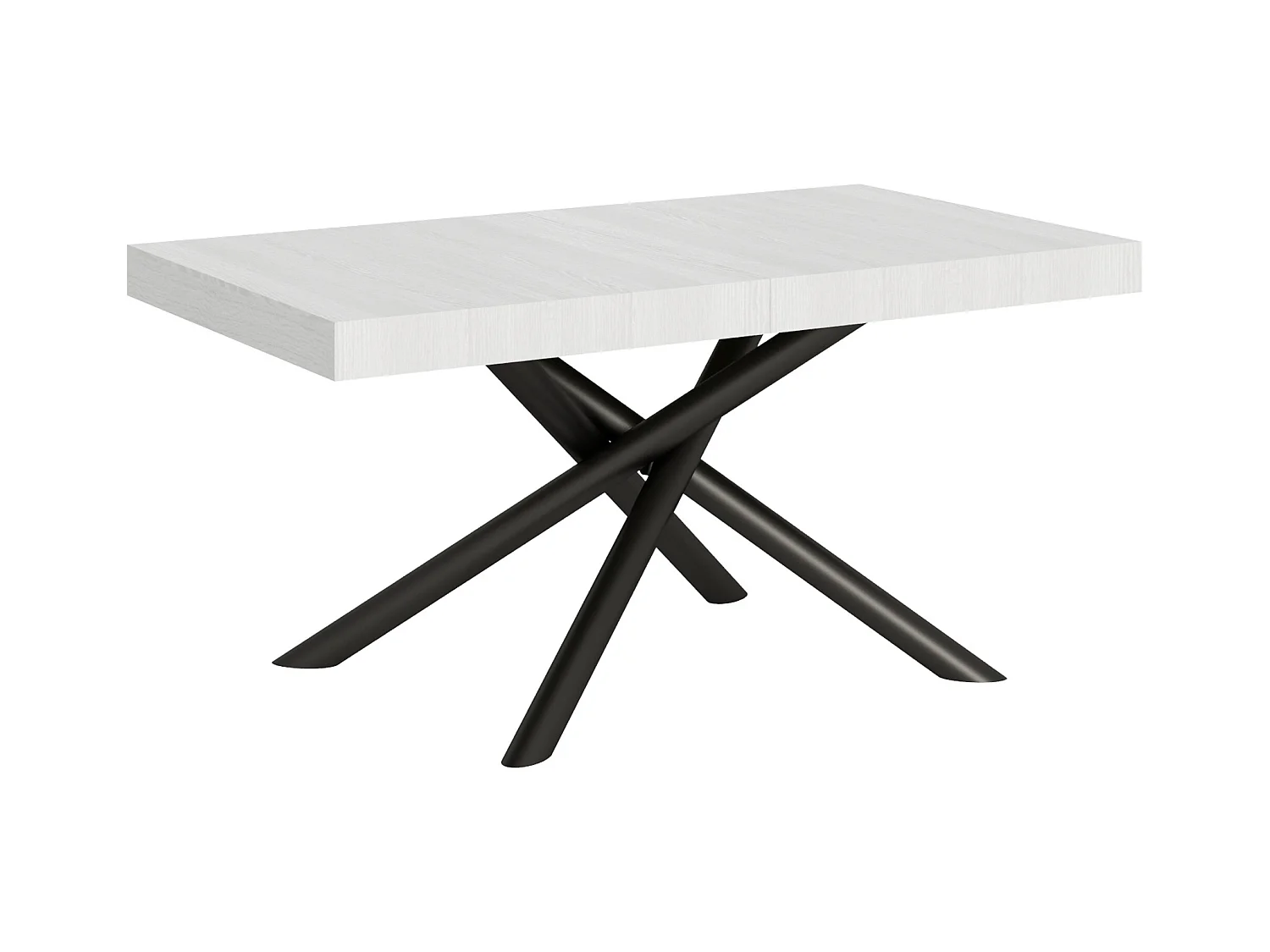Table extensible 90x160/420 cm Famas Frêne Blanc cadre Anthracite