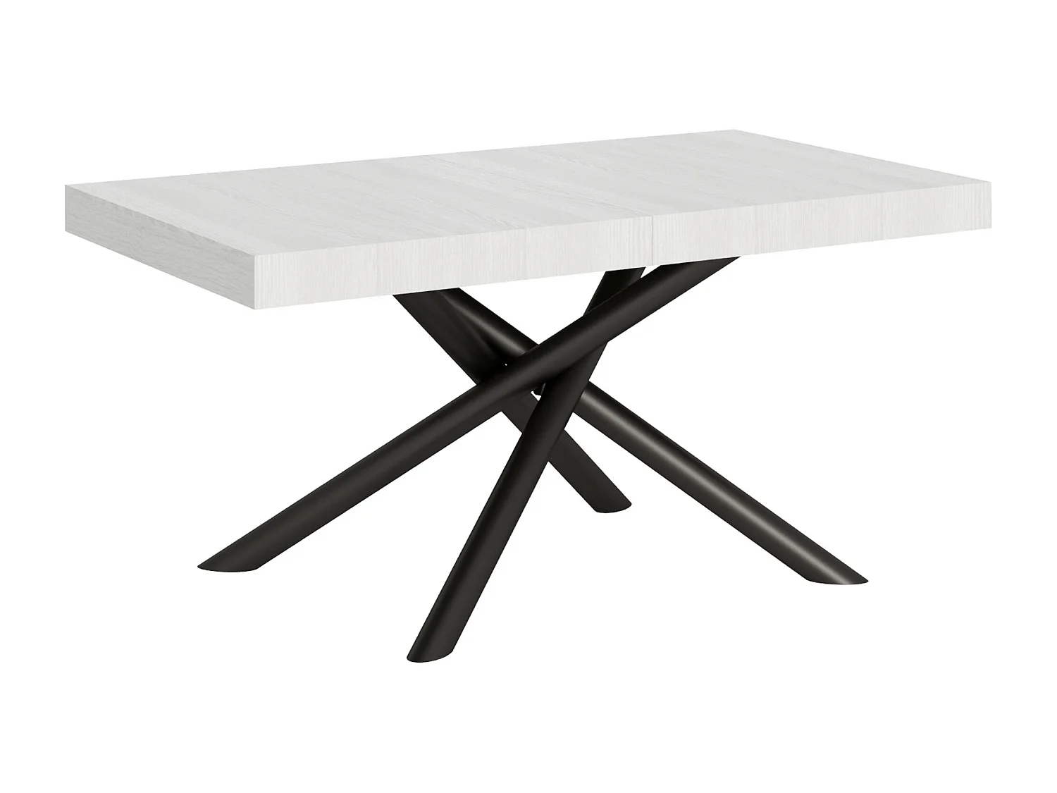 Mesa de jantar extensível 90x160/420 cm Famas Cinza Branca quadro Antracite