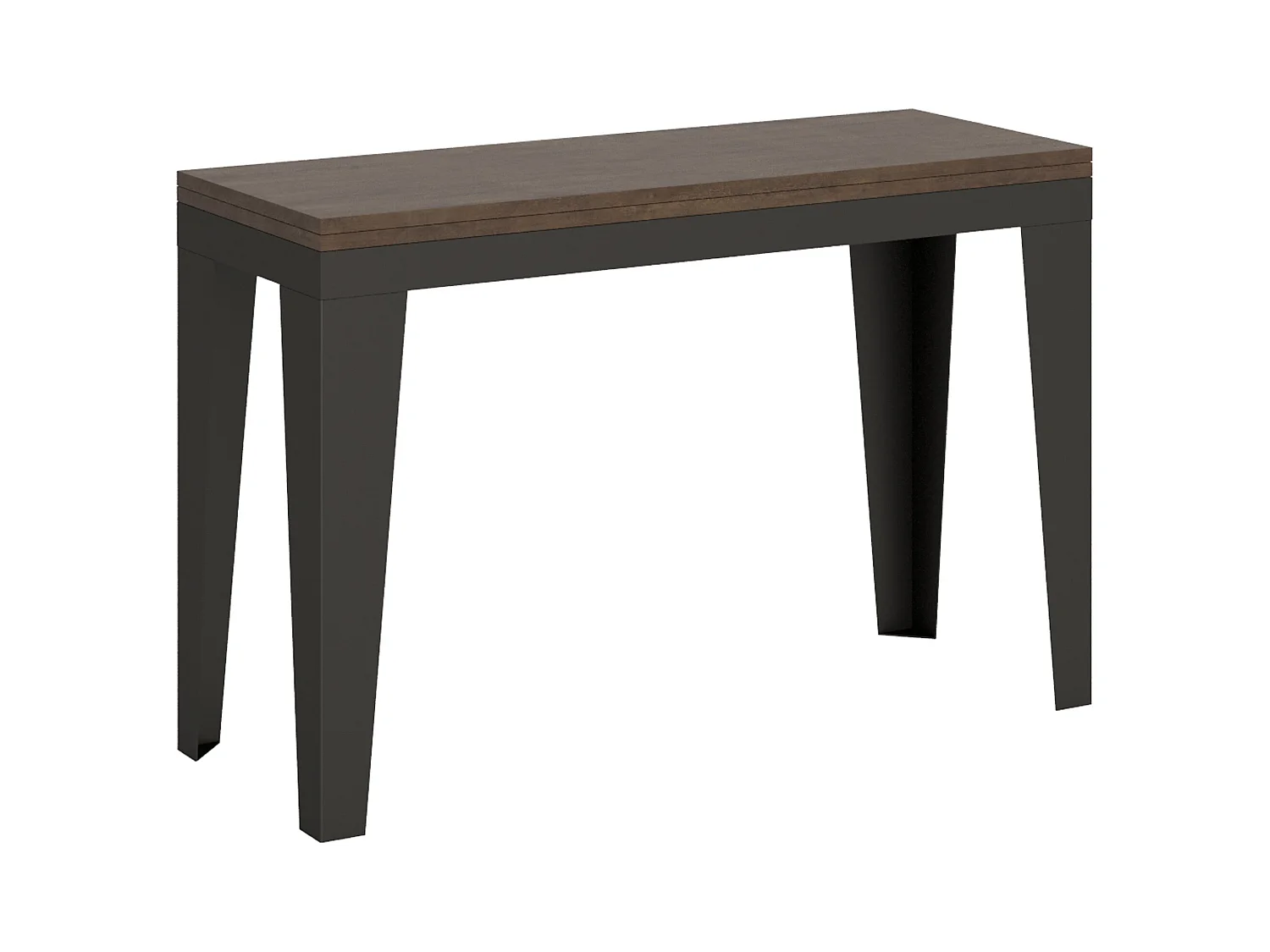 Table extensible portefeuille 120x45/90 cm Flame Double Noyer cadre Anthracite