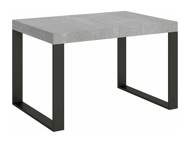 Uitschuifbare tafel 130 tot 234 cm betongrijs en antraciet metalen poten Tiroz